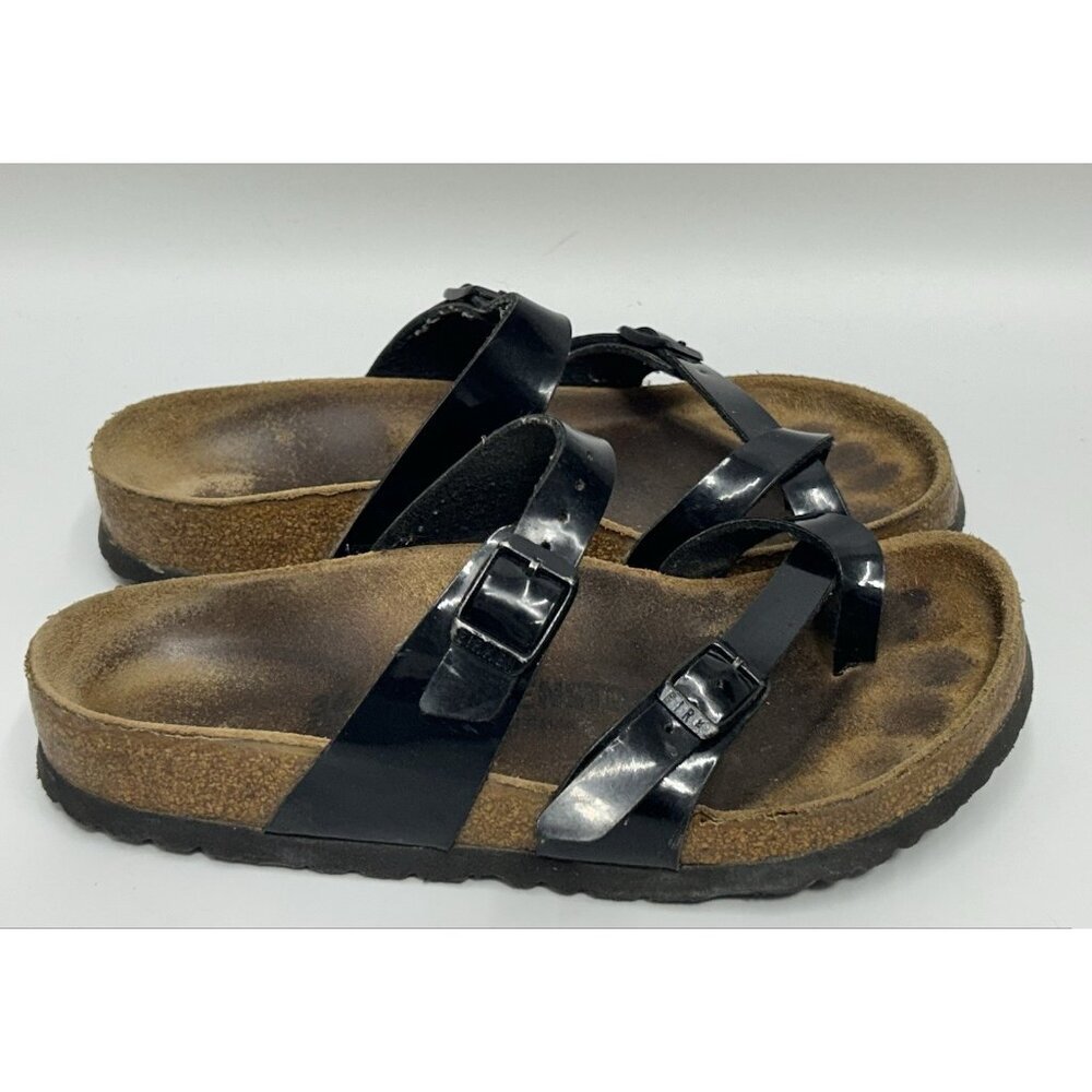 Birkenstock Nayari Toe Loop Sandals Women’s 36 US 5-5.5 Black Patent Leather - Picture 2 of 8
